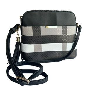 Women Checkboard Cross Body Bag Soulder Tote Bag Vegan PU Leather Cute Handbag L